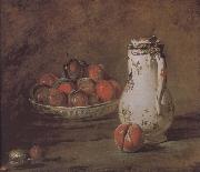 Jean Baptiste Simeon Chardin Loaded peaches and plums in a bowl of water Spain oil painting artist